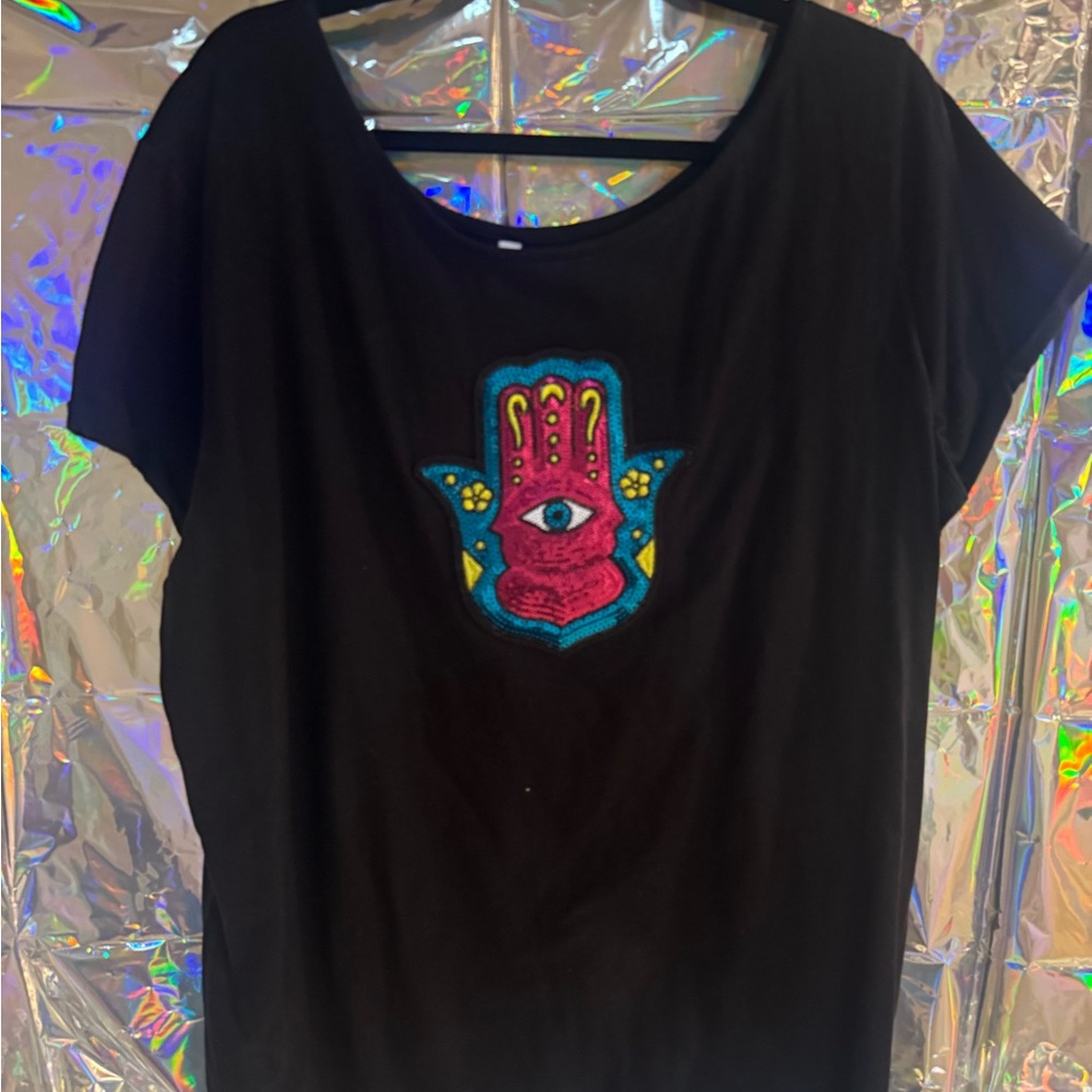 Black Graphic Women's Top